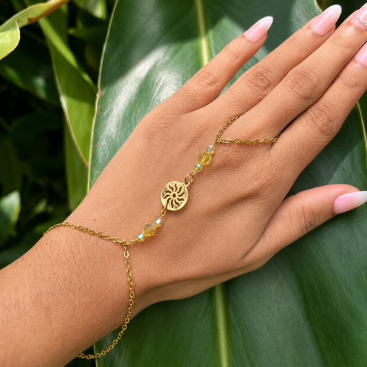 Chaîne de main Soleil personnalisable – Couleurs au choix