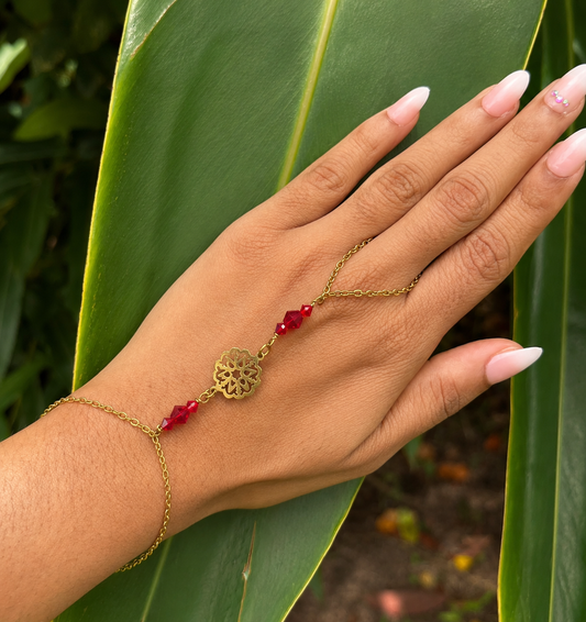 Chaîne de main Fleur personnalisable – Couleurs au choix