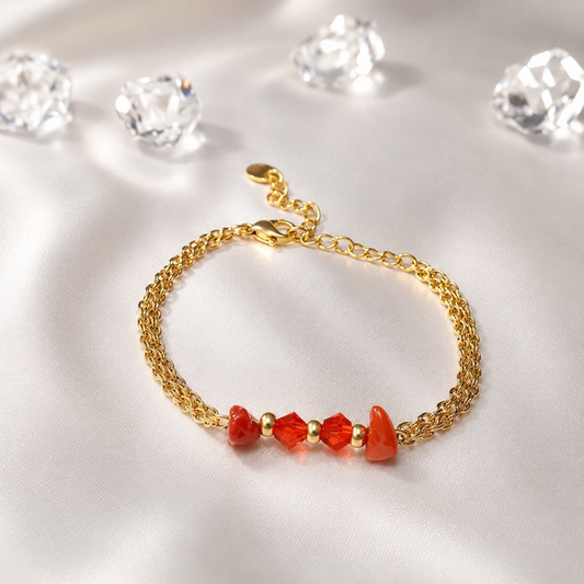 Bracelet  Agate rouge